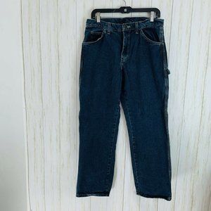 Dickies Junior Teens Denim Blue Jeans Carpenter Pants Relaxed Fit W 32 L 30